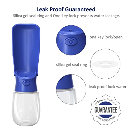 WePet Foldable Portable Dog Water Bottle Puppy Water Dispenser with Drinking Feeder, 12 OZ, High-Temperature Resistant Lea...