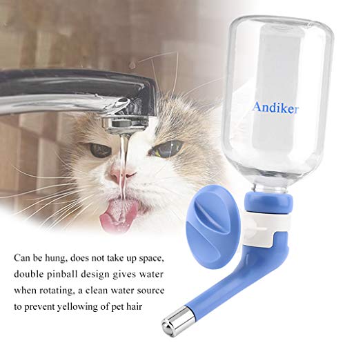 Andiker Dog Water Bottle for Crate, No-drip 350ml Dog Water Dispenser Adjustable and Detachable Installed on the Kennel Ca...