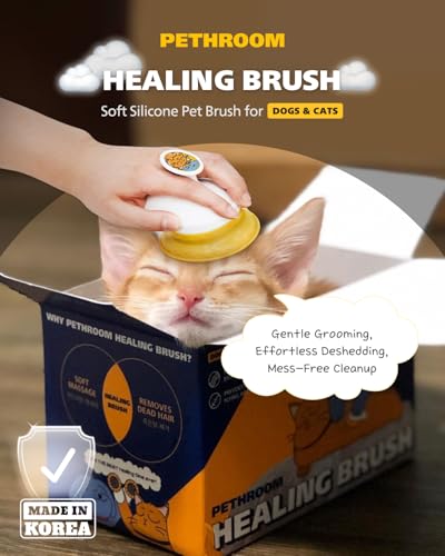 PETHROOM Silicone Cat Brush for Shedding – Gentle Grooming & Relaxing Massage, Light Deshedding Tool, Removes Loose Fur & ...