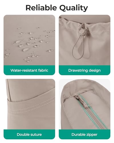 BAGSMART Foldable Tote Bag with Drawstring Bag, Large Tote Bag Shoulder Bag Top Handle Handbag for Travel, Work, Beach, Gym