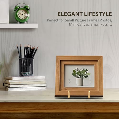 Plate Holder Easel Display Stand - 3 inch Metal Plate Stands for Display - Tabletop Picture Stand - Gold Iron Easels for D...