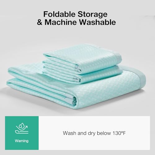 Novilla Summer Sleeping Pad Queen Size(1 Cooling Mat+2 Pillowcases),Sleeping Mat for 8-21" Mattress,Elastic Bandage,Washab...