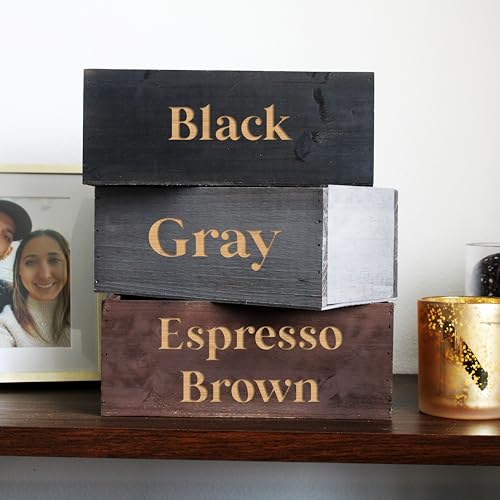 Etchey Personalized Wood Planter Box, Custom Wooden Flower Pot, Name Boxes, Pot, Brown