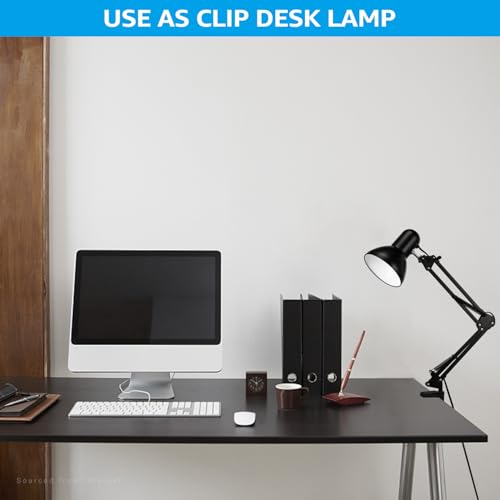 TORCHSTAR Metal Desk Lamp with Clamp, Swing Arm, Architect Adjustable Gooseneck Table Lamp, Clip Desk Lights for Home Offi...