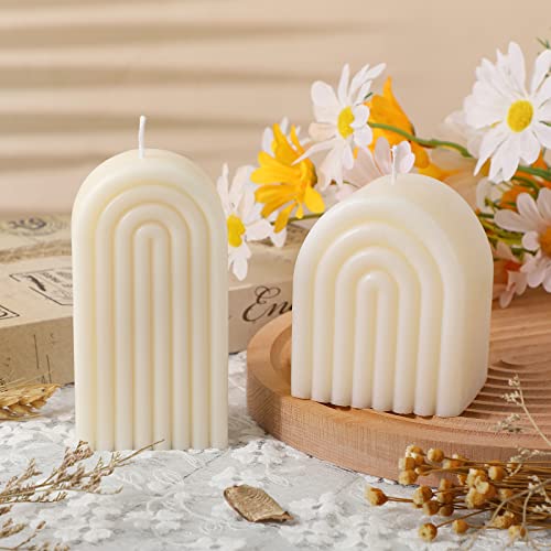 Roowest 2 Pcs Arch Shaped Aesthetic Candles Goddess Cool Soy Wax Trendy Female Women Scented Candle Decorative for Home Table