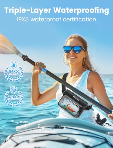 Niveaya IPX8 Waterproof Fanny Pack for Men Women, Large Capacity Touch Screen Dry Bag for Kayaking, Paddle Boarding, Water...