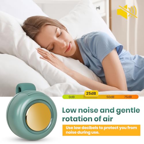 Portable Silent Mini Bladeless Electric Fan Clip on Small Bladeless Clip On Fan for Shirt,2025 New Adjustable 3-Speed Susp...