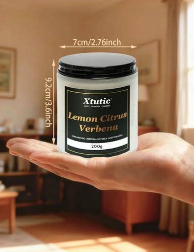 Xtutic Scented Soy Candles Sets, 7oz in White Frosted Jar - 200-Hour Burn Time, Aromatherapy Candle for Home Decor, Cozy G...