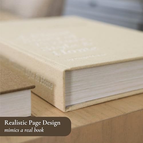 Decorative Books for Home Decor - 2 Linen Fake Books for Decorating Bookshelf, Coffee Table, Shelves - Faux Book Box for H...
