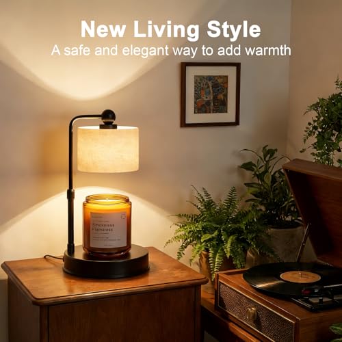 Bingyouth Modern Candle Warmer Lamp with Timer, Modern Farmhouse Candle Warmer, Height Adjustable & Dimmable Electric Cand...