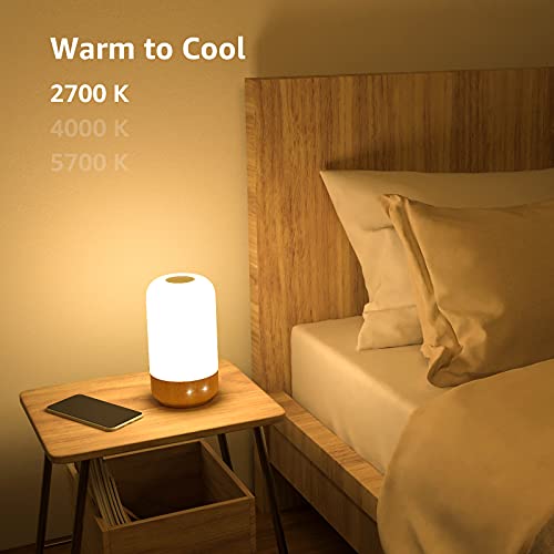 Lepro Table Lamp, LED Touch Lamp for Bedroom, Dimmable Bedside Night Light with Auto-off Timer, 350lm Tunable Soft Warm Wh...