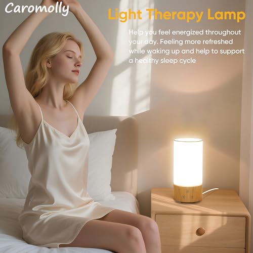 Caromolly Light Therapy Lamp, Happy Lamp 10,000 LUX UV Free with 3 Color Temperature & 5 Brightness Level, Full Spectrum L...