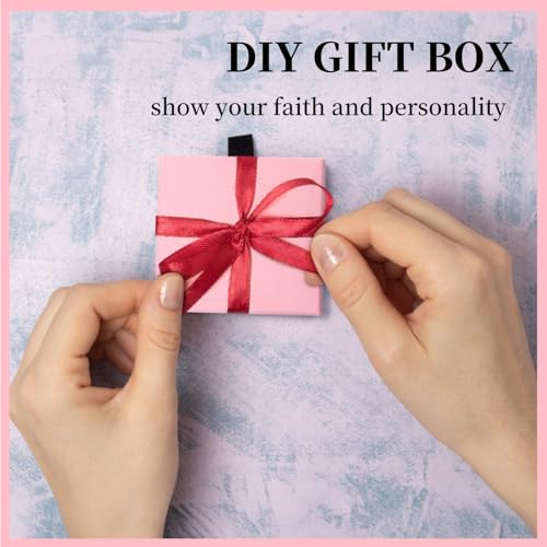 WRINGKIT 20 Pack Pink Jewelry Gift Boxes, Cardboard Jewelry Packaging Boxes with Lid and Black Sponge Lining, Small Empty ...