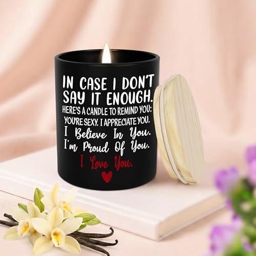 TEEZWONDER Anniversary Wedding Gifts for Women Men - Long Lasting Vanilla Lavender Candle 10 Oz - Romantic Gifts for Him H...
