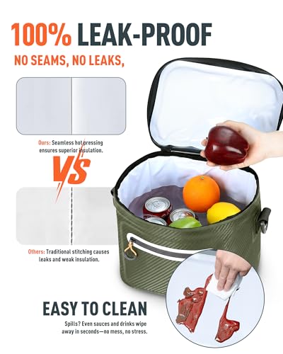 Soft-Sided Cooler Bag, 8/16 Can Insulated Lunch Box, Waterproof, Leak-Proof, Portable Lunch Bag for Work, Beach, Drink, Tr...