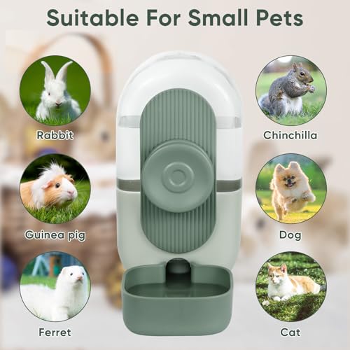 Lemtrflo 28oz Hanging Automatic Water Dispenser，Rabbit Water Bottle,Bunny Guinea Pig Ferret Water Bowl for Cage,Suitable f...