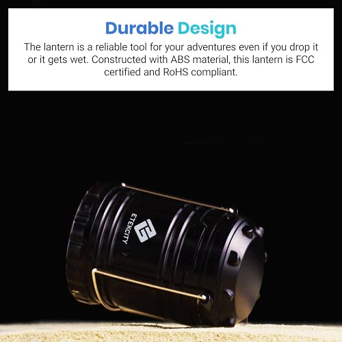 Etekcity Lantern Camping Essentials Lights, Led Flashlight for Power Outages, Battery Operated Lamp for Emergencies, Survi...