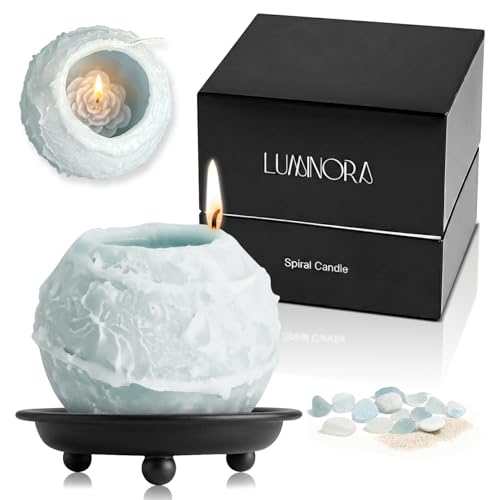 LUMINORA Spiral Scented Candle for Women & Men | Hand-Crafted Decorative Soy Wax Candle | Decor Wick Flower | Unique Twist...
