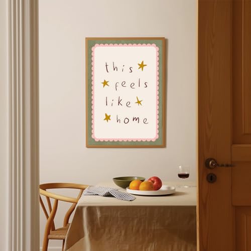 KAQNMY Minimalist Wall Art Poster Warm Healing and Cozy Home Decor Print Cute Family Sign Wall Art This Feels Like Home Pr...