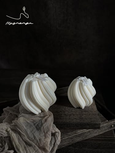 Large Handmade Swirl Soy Candle - Elegant Spiral Design Scented Pillar Candle, Perfect Housewarming & Wedding Gift Idea fo...
