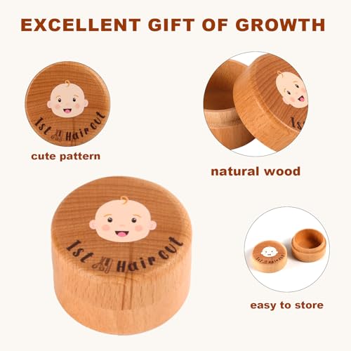 Baby's First Hair Keepsake Box, Wooden Fetal Hair Collection Box Cute Hair Keepsake Box Baby Keepsake Box for Baby Shower ...