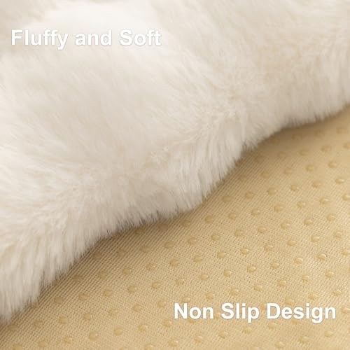 Aucrovee Soft Plush Faux Fur Couch Cover, Thick Warm Fuzzy Sectional Sofa Covers for 3 Cushion Couch Sofa L Sharped Sofa N...