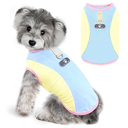 AXIIJGL Dog Cooling Vest with D-Ring Dog Tshirt Sun Protection Small Puppy Clothes for Girls Boys Stretchy Shirts for Dogs...