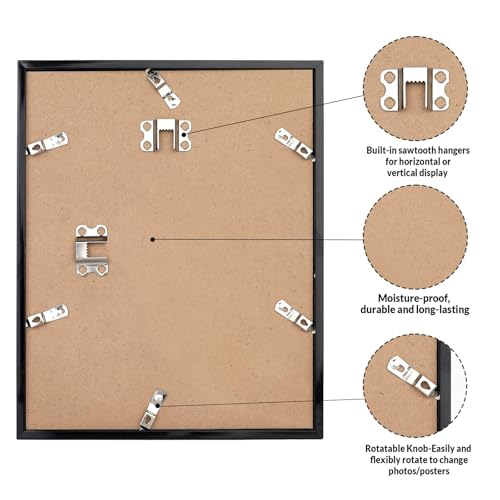 LaVie Home 11x17 Picture Frame 2 pack, Display Pictures 11 x 17 Poster Frame, 11x17 Black Photo Frame with HD Plexiglass, ...