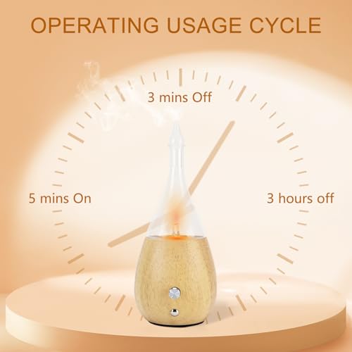 Lychee Essential Oil Diffuser Humidifiers, 7 Colors Light Setting, Quiet Diffuser, Small Aromatherapy Diffuser with Wood G...