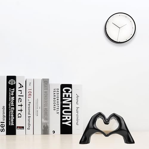 Small Heart Hands Sculpture Decor for Living Room Bedroom Bookshelf Coffe Table and Office Display, Love Finger Statue Mod...