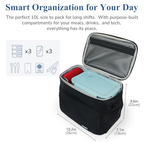 Gloppie Flight Crew Lunch Bag with Luggage Trolley Sleeve - Professional Insulated Cooler Bag for Flight Attendants & Pilo...