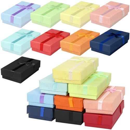 PRALB 18PCS Assorted Jewelry Gifts Boxes, Cardboard Ring Boxes With Padding Gifts Paper Boxes Jewelry Storage Cube Satin R...