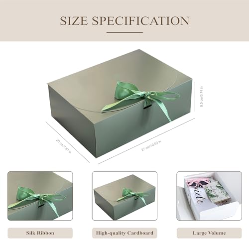 LADY&HOME 10 Pcs Gift Boxes with Lids, Bridesmaid Proposal Box with Ribbon,Paper Boxes for Wedding,Gift Packing,Birthday,P...