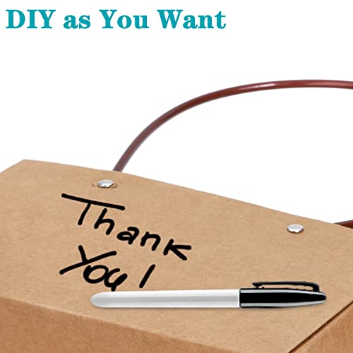DEAYOU 10-Pack Kraft Paper Flower Gift Bags, Brown Bouquet Bag Box with Handle, Small Brown Paper Carrier Tote Bags with W...