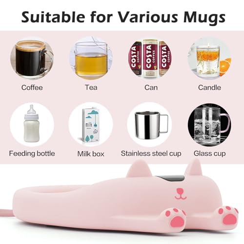 PUSEE Mug Warmer,Coffee Warmer for Desk Candle Warmer Auto Shut Off,Coffee Cup Warmer with 3 Temp Settings,Electric Bevera...