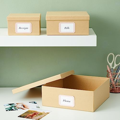 Bright Creations Nesting Boxes - 6-Pack Brown Squares With Lids, 12 x 12 to 2 x 2 In, 4 in H - Paper Mache & Square Boxes