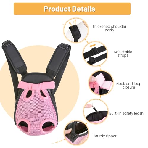 Inspack Dog Backpack Carrier/Cat Carrier, Adjustable Pet Front Carriers Travel Bag for Puppy Medium Dogs, Legs Out, Soft V...