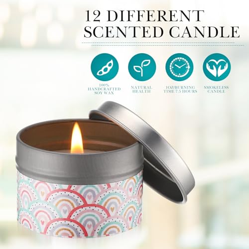 MTLEE 48 Pcs Teacher Appreciation Gifts Set: Scented Soy Wax Candle, Keychain, Thank You Card & Gift Bag for Teacher