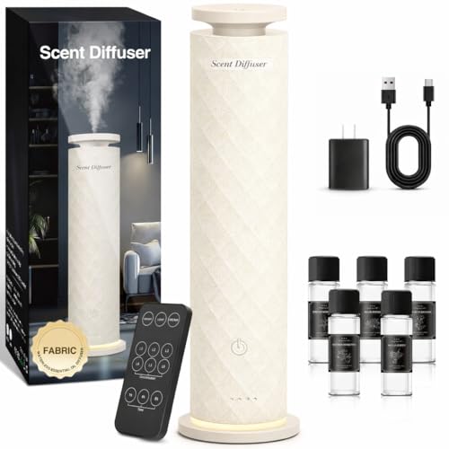 Waterless Scent Diffuser Starter Kit with 5 Oils, Luxury Hotel Style Cold Air Diffuser Oil Machine for Home, 1000 Sq Ft Co...