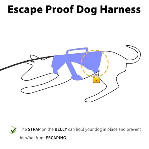 Huntboo Escape Proof Dog Harness, Escape Artist Harness, Reflective Dog Harness with Handle, Durable,Adjustable Vest for S...