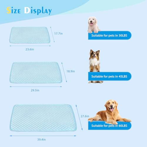 Koquena Dog Cooling Mat, Comfortable Pet Cooling Pad for Dogs Cats, Q-Max>0.4 Washable Cool Fiber Portable for Indoor Outd...