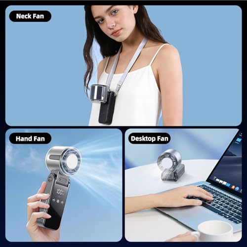 duludulu Portable Handheld Turbo Fan with Cooling, 21000 RPM Personal Fan Rechargeable 100 Speeds, 13Hrs Battery Life, LED...