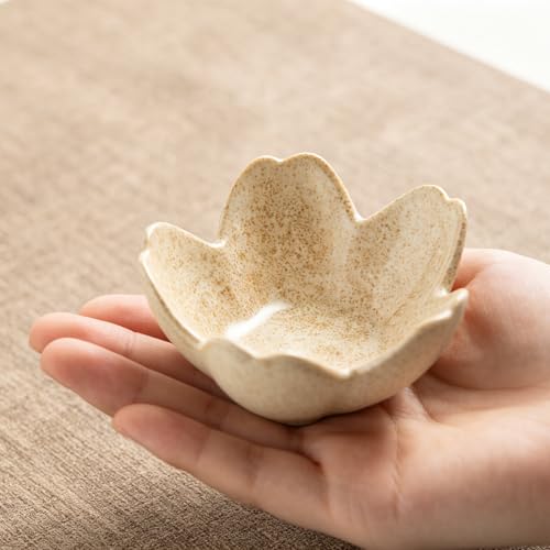 zerokyclan Floral Vanity Tray - Ceramic Jewelry Organizer Dish for Rings Necklaces Wedding Gift Idea(camel)