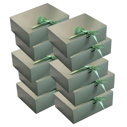 LADY&HOME 10 Pcs Gift Boxes with Lids, Bridesmaid Proposal Box with Ribbon,Paper Boxes for Wedding,Gift Packing,Birthday,P...