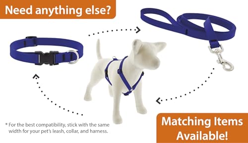 LupinePet Waterproof Splash Adjustable Dog Harness, Jet Black, 3/4-inch Wide, Girth adjusts 14-24", Made with BioThane