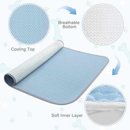 Buvlnee Summer Dog Cooling Mat Washable Ice Silk Self Cool Pad for Small Medium Large Dogs and Cats, Pet Sleeping Pad for ...