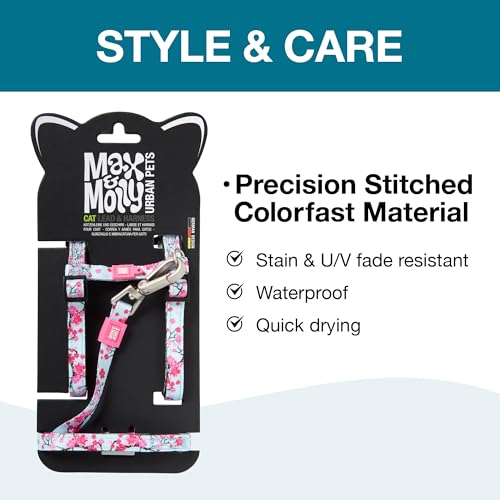Max and Molly Adjustable Cat Harness and Leash Set - Escape-Proof Cat Harness with Leash for Outdoor Walking and Explorin...