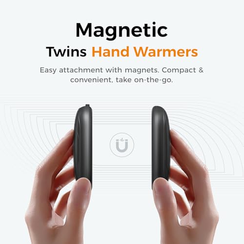 OCOOPA Magnetic Hand Warmers Rechargeable 2 Pack, UL Safety Heat 100-126°F, 3-Settings, Pocket-Sized, Max. 8 Hrs Long Last...