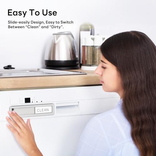 KitchenTour Dishwasher Magnet Clean Dirty Sign, Premium Stainless Steel Clean Dirty Magnet for Dishwasher Funny, Strong Ma...