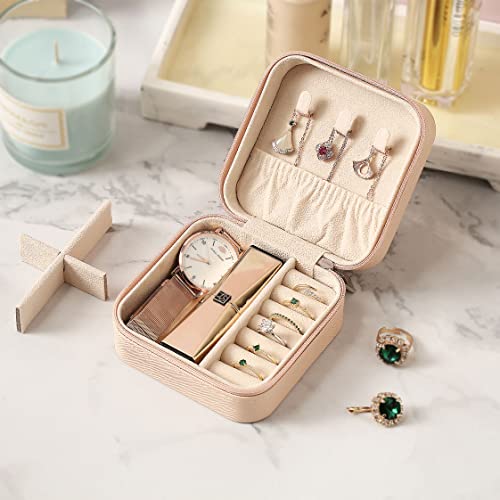 ZPROW Travel Jewelry Case, Mini Portable Jewelry Travel Boxes, Small Jewelry Organizer for Rings, Earrings, Pendants, Watc...
